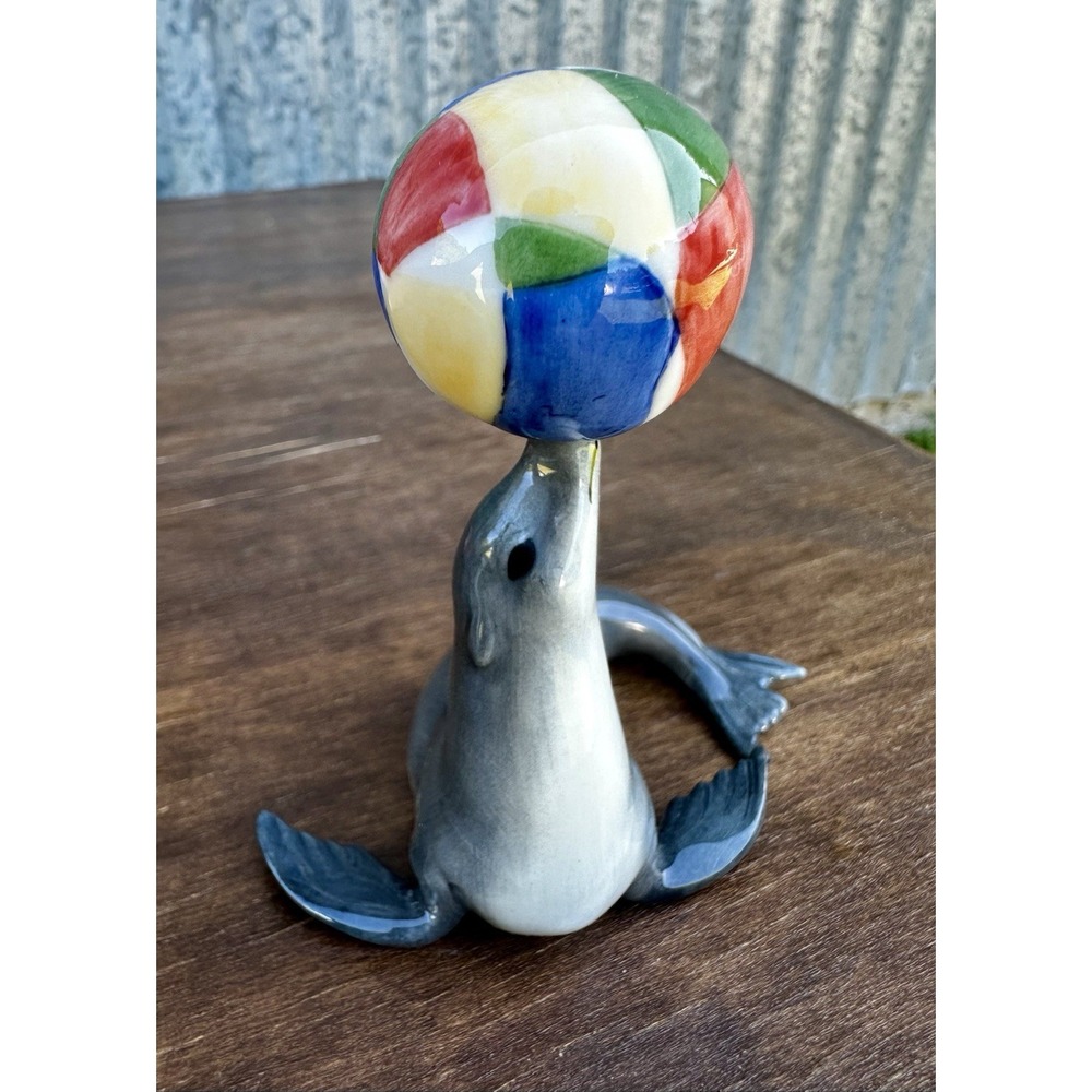 Royal Copenhagen Mini Collection Sea Lion with Ball Figurine 202 Circus 1st Qlty - Picture 5 of 11